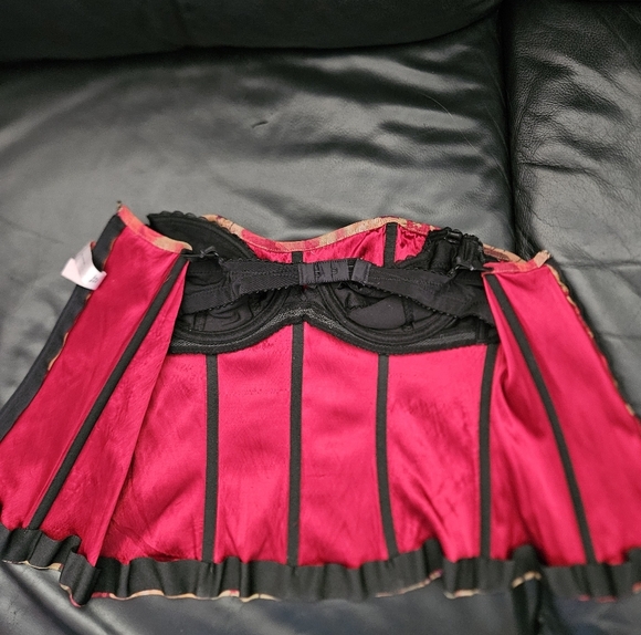 Victoria's Secret Corset Floral Strapless Top Stretchy Padded Full Zip Sz Small - Picture 12 of 12